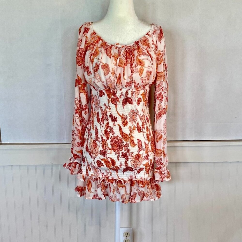 Cottage Core Milkmaid Floral Mini dress Sz L